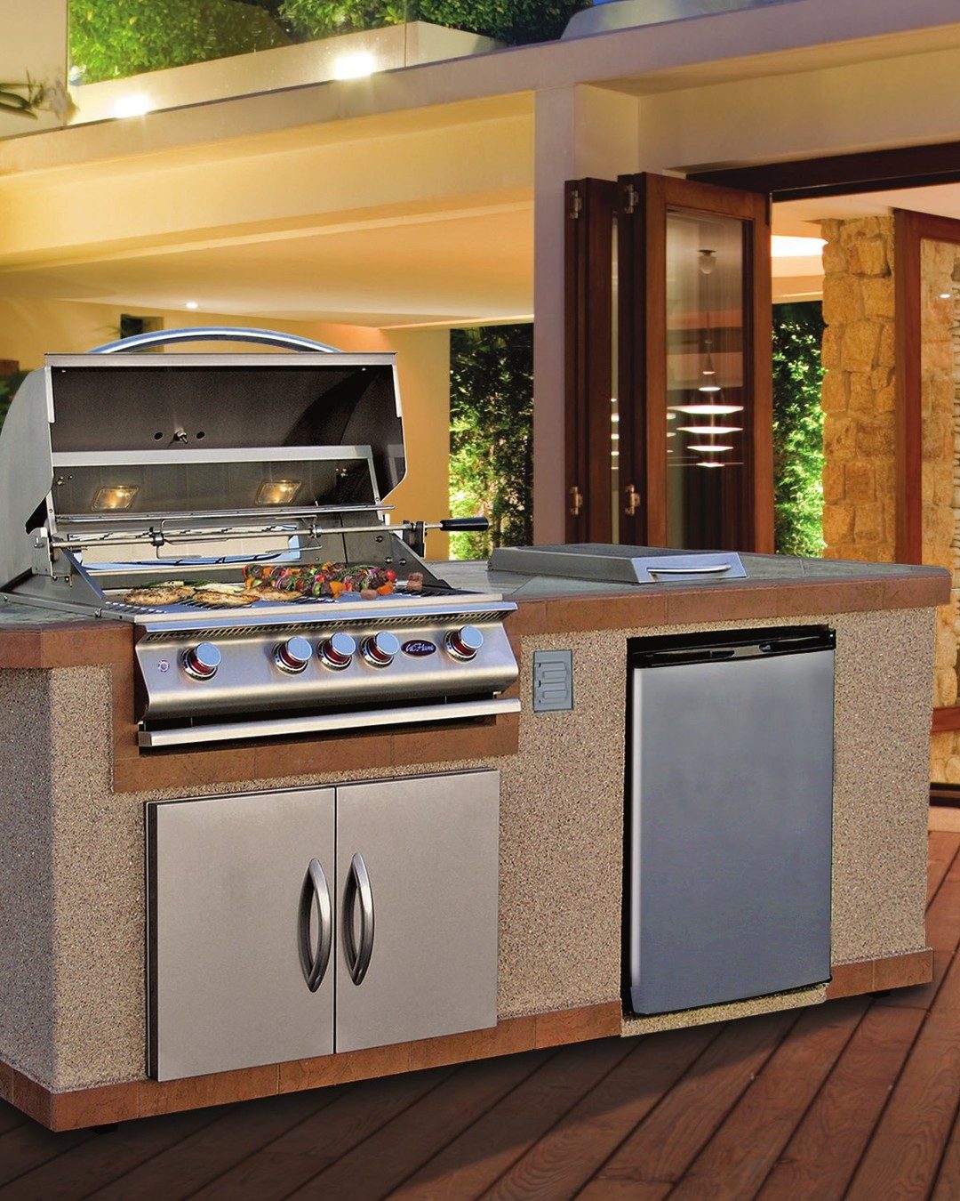 Covered patio outdoor kitchen island